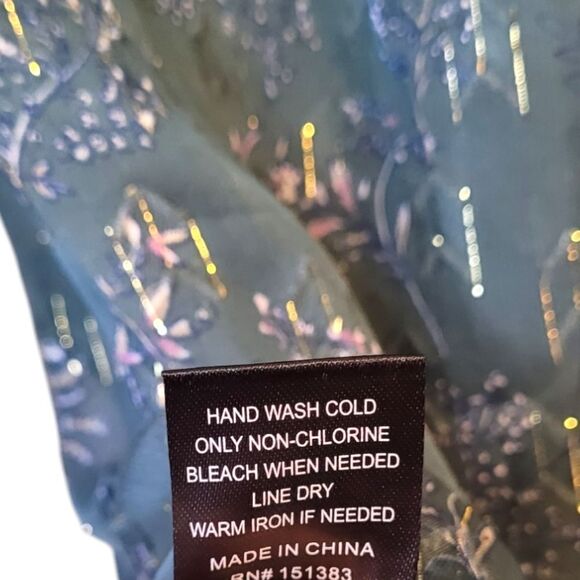 Current Air Dark Hunter Green Sparkle Blouse - Picture 6 of 7